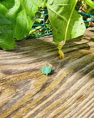Green Strawberry Quartz Gemstone Necklace