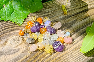 Green Strawberry Quartz Gemstone Necklace