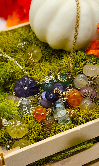 Green Strawberry Quartz Gemstone Necklace