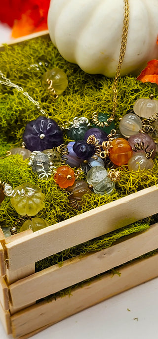 Green Strawberry Quartz Gemstone Necklace