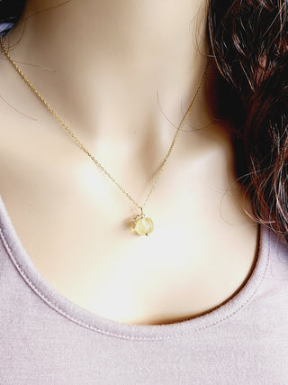 Lemon Quartz Gemstone Necklace