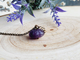 Light African Amethyst Gemstone Necklace