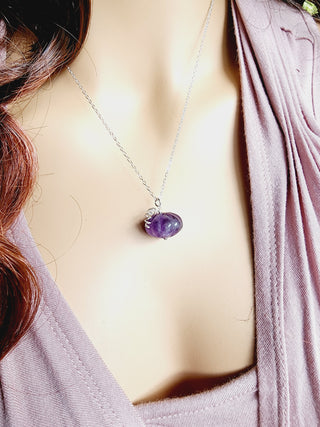 Light African Amethyst Gemstone Necklace