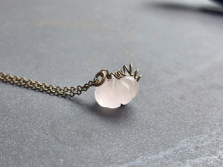 Pink Rose Quartz Gemstone Necklace