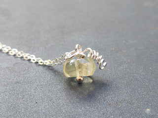 Shaded Lemon Quartz Gemstone Necklace