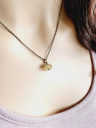 Shaded Lemon Quartz Gemstone Necklace