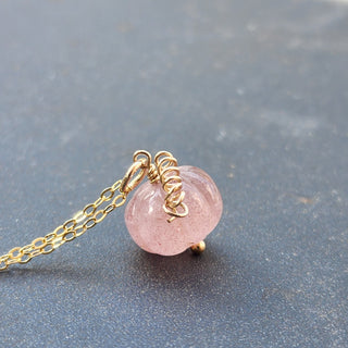 Strawberry Quartz Gemstone Necklace