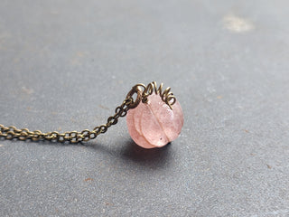 Strawberry Quartz Gemstone Necklace