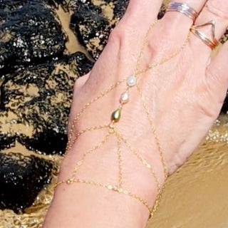 Triple Pearl Hand Chain