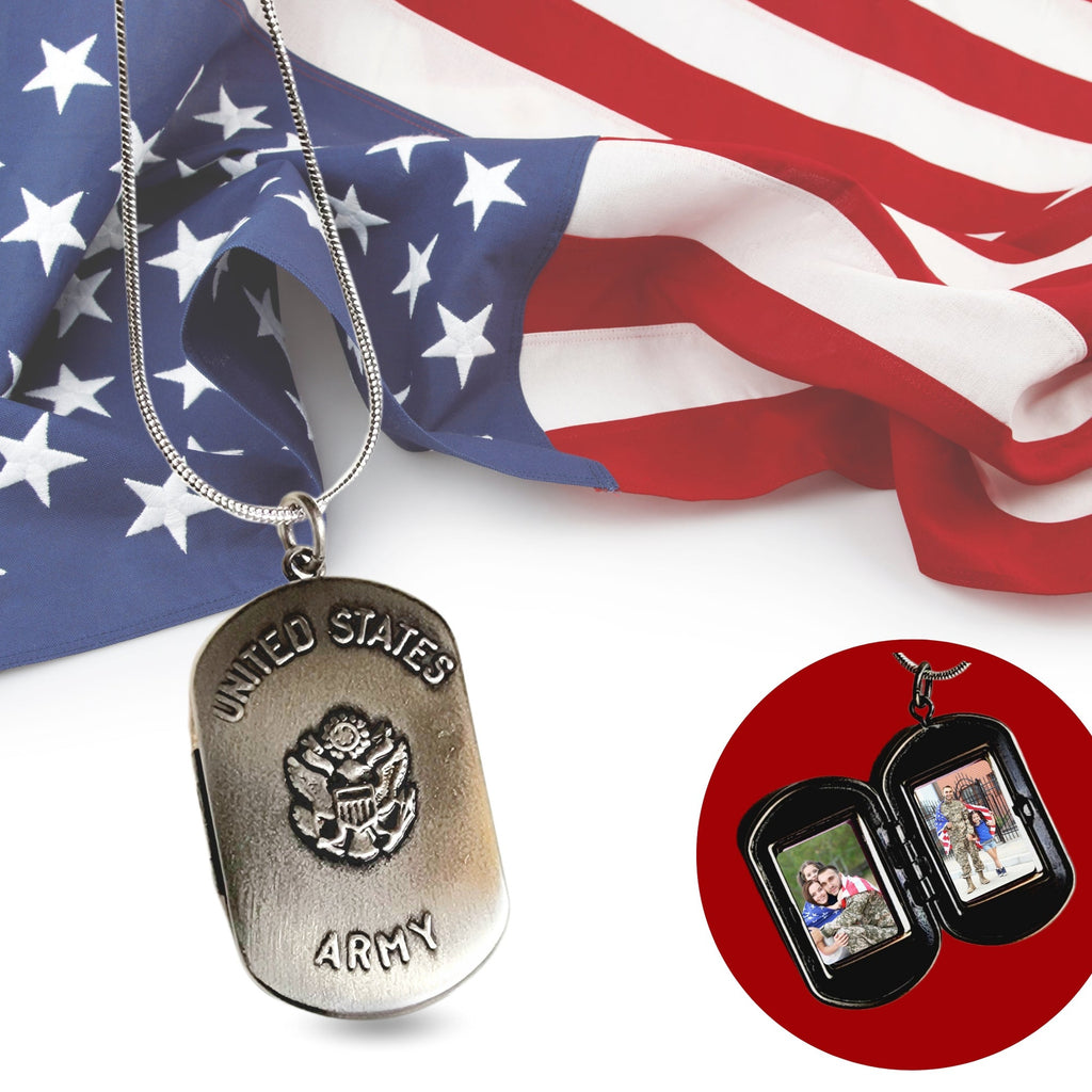 Army Locket Keepsake Sterling Silver Necklace – D'Rae Jewelry